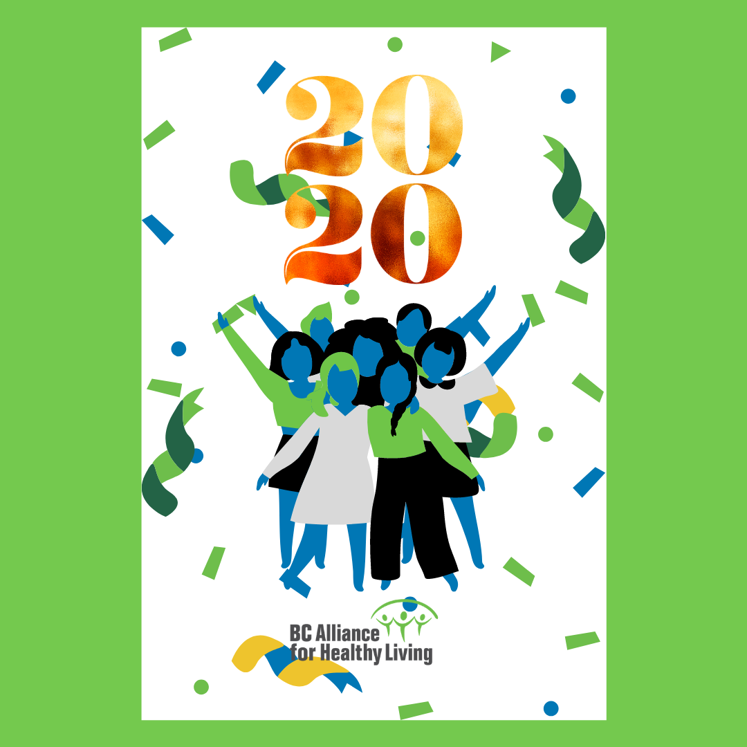 Vector image of people celebrating with confetti