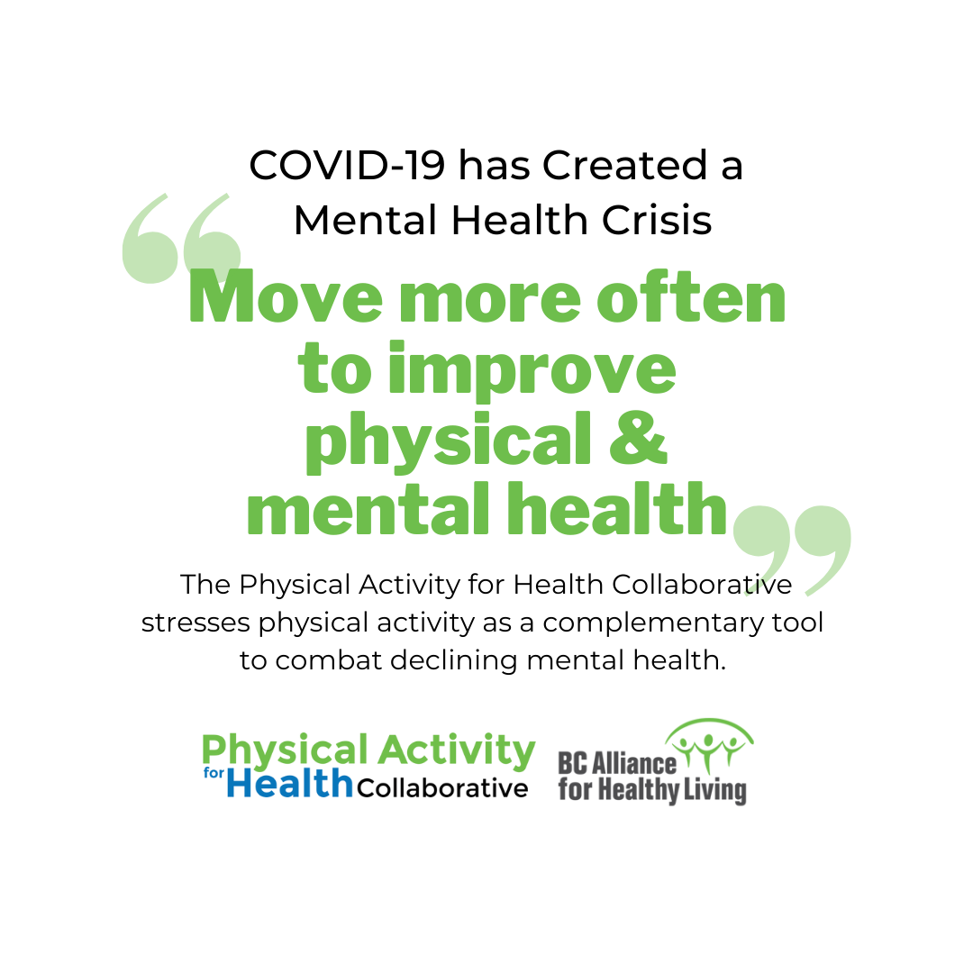 COVID-19 has Created a Mental Health Crisis BC Experts say: ‘Move More Often to Improve Physical AND Mental Health’