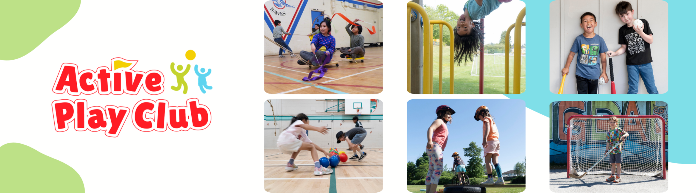 Collage of children playing afterschool